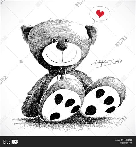 Hand Drawn Teddy Bear Vector And Photo Free Trial Bigstock