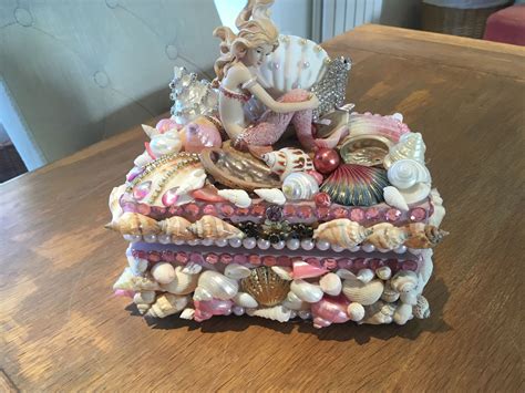 Mermaid Shell Box Seashell Crafts Under The Sea Crafts Beach Decor