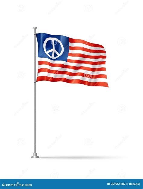 United States Peace Flag Isolated on White Stock Illustration ...