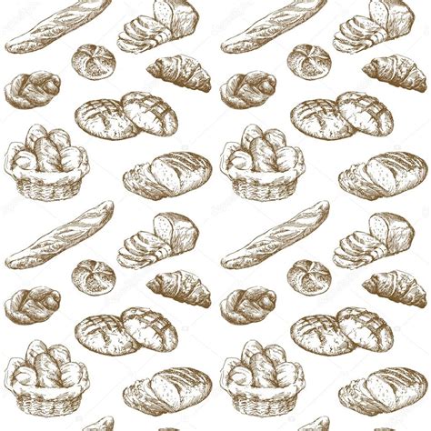 Bread Seamless Pattern Stock Vector Canicula