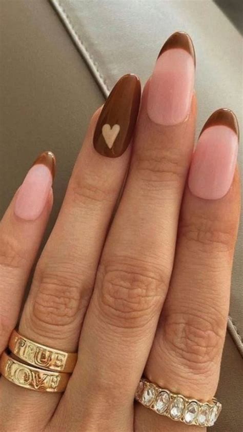 Fall Nails Inspo Brown Tips Acrylic Nails Gel Nails Brown Nail Ideas