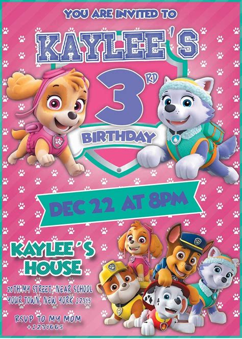 Paw Patrol 1st Birthday Invitations Invitationpiper78