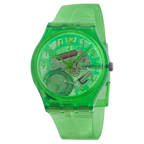 Swatch Limade Green Translucent Dial Green Translucent Silicone Unisex