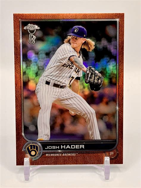 JOSH HADER 2022 Topps Chrome Ben Baller ORANGE REFRACTOR 16 25 Brewers