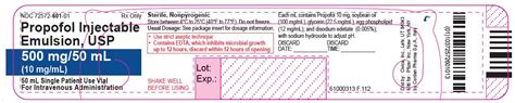 Propofol Hospira Inc Fda Package Insert Page