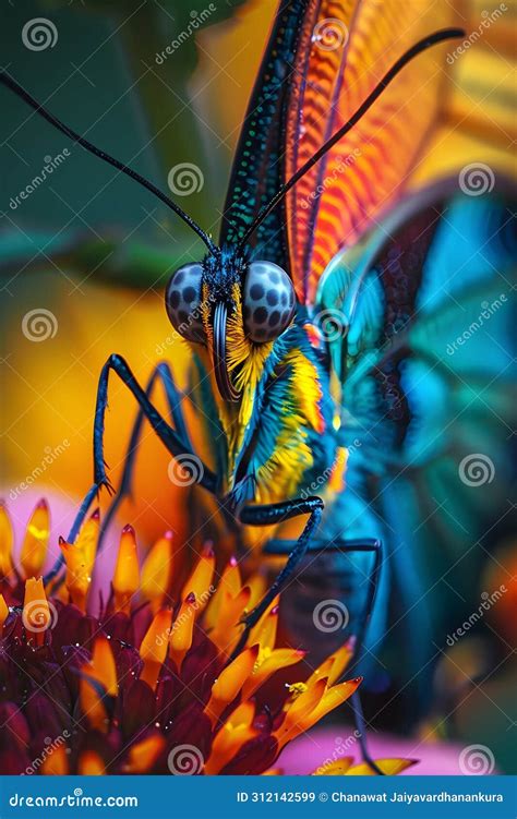 Beautiful Butterfly On Flower Petals In Colorful And Highly Detailed