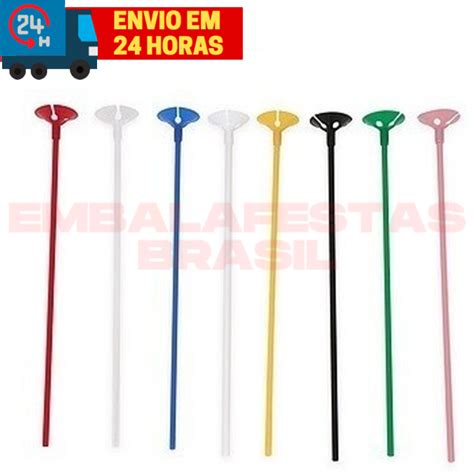 20 Unidades Pega Balao Vareta Hastes 30 Cm Para Bubble Ballon Cake