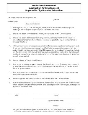 Fillable Online RCS Professional Employment Application Fax Email Print