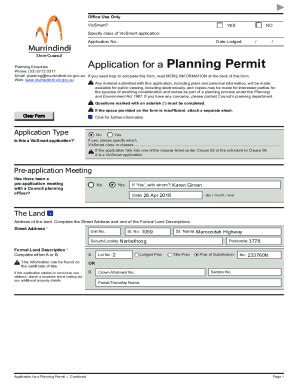 Fillable Online Planning Form Planning Permit Application Combined