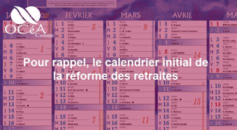 Le Calendrier De La Réforme Des Retraites Cabinet Conseil En Retraite Ocea Concept