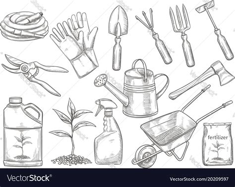 Gardening Tools Royalty Free Vector Image Vectorstock