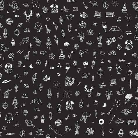 Premium Vector | Funny doodles hand drawn seamless pattern