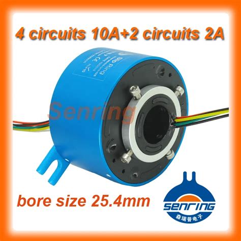 Electronic Supply Slip Ring Bore Size 25 4mm With 4 Wires 10A And 2