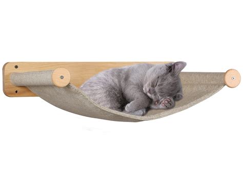 Stud Mounted Cat Wall Hammock Maple Off