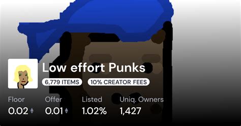 0034 Ξ Low Effort Punks Collection Opensea Pro