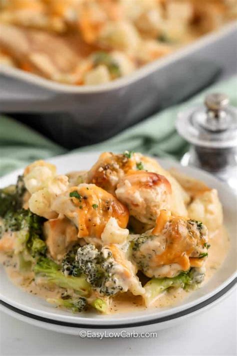 Chicken Broccoli Cauliflower Casserole Easy Low Carb