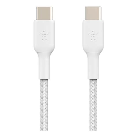 Cable USB C A USB C BoostCharge 1 Metro Trenzado Blanco Belkin