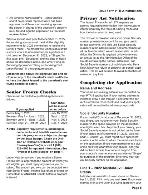 Download Instructions For Form Ptr 2 Senior Freeze Property Tax