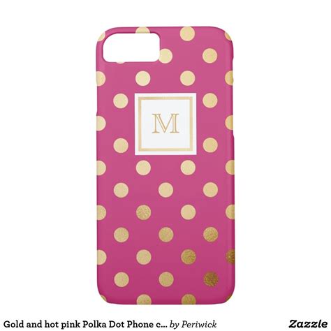 Gold And Hot Pink Polka Dot Phone Case Zazzle Pink Polka Dots