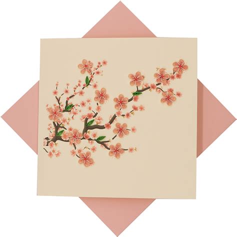 Quilled Cherry Blossom Card Quilling Flower Greeting Card