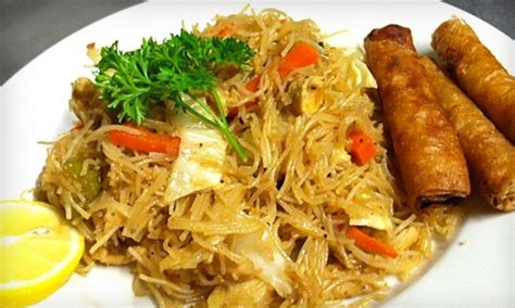 Pancit with Lumpia | Ford Island Bistro