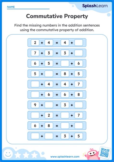 Commutative Property Of Addition Worksheets Free Printable Splashlearn