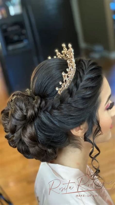 Quinceañera Updo | Quince hairstyles, Quinceanera hairstyles ...