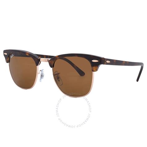 Ray Ban Clubmaster Classic Brown Classic B 15 Square Unisex Sunglasses Rb3016 130933 49