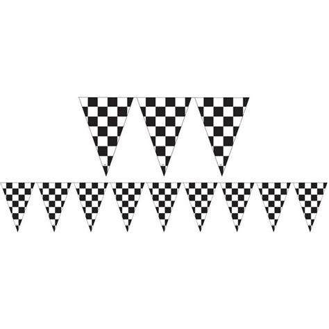 Black White Checkered Flag Pennant Banner Banner Racing Party