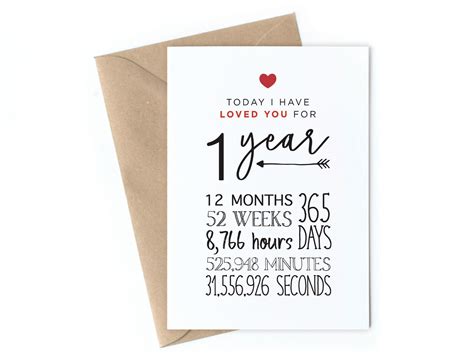 First Anniversary Card 1 Year Printable - Etsy