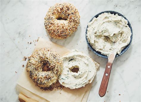 everything bagels and herb & garlic tofu cream cheese - hot for food