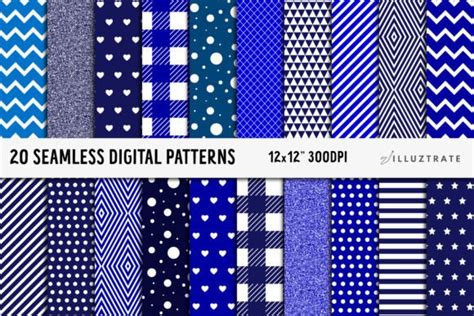 Dark Blue Digital Paper Pack | Patterns Graphic by illuztrate ...