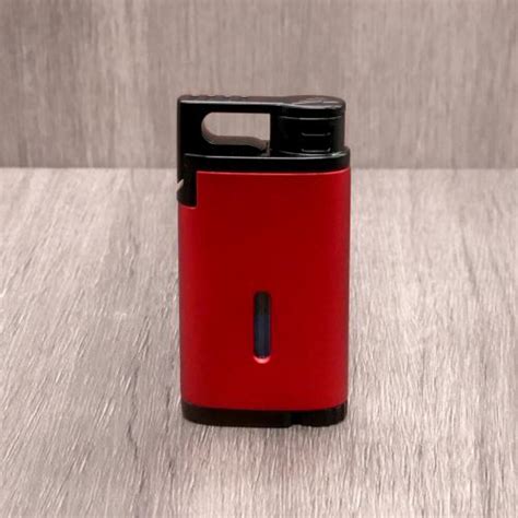 Colibri Belmont Single Jet Flame Lighter Metallic Red And Black