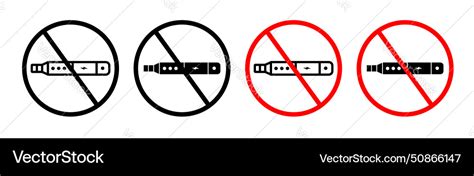 No Vaping Icon Set Vape Forbidden Smoke Symbol In Vector Image