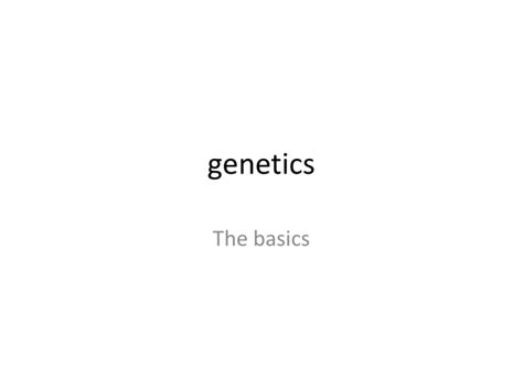 genetics basics