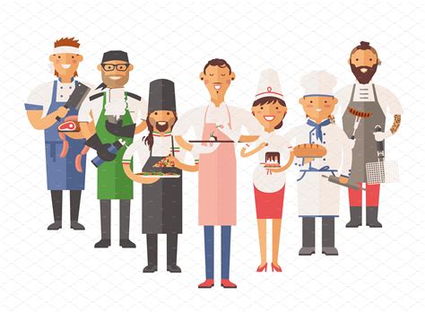 Vector Cooking Chefs Cooking Chef People Illustration Cartoon People