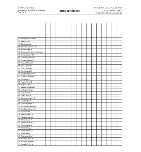 13+ Blank Spreadsheet Templates - PDF, DOC | Free & Premium Templates