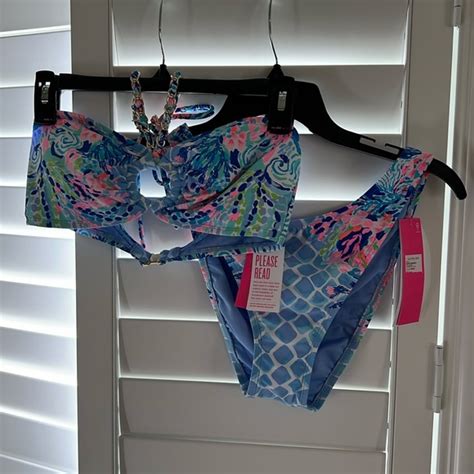 Lilly Pulitzer Swim Lilly Pulitzer Rathia Bikini Top Pico High Cut Bottom Swim In Hidden