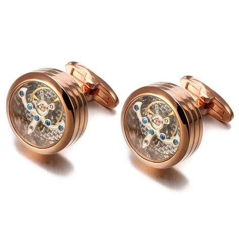 Mechanical Cross-Section of Tourbillon Watch Steampunk Cufflinks - Jewelry Reimagine