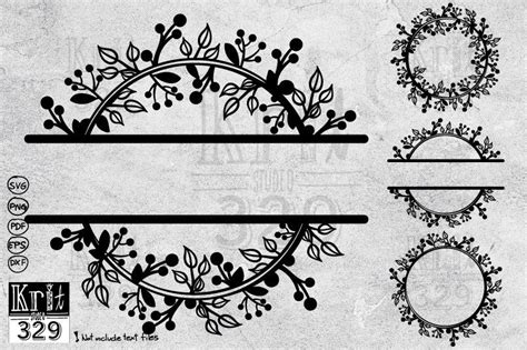 Wedding Flower Wreath Monogram SVG Graphic by Krit-Studio329 · Creative ...