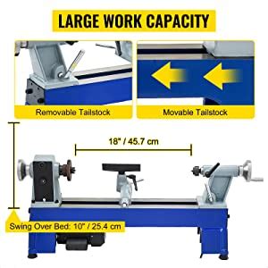 Mophorn Mini Tour Bois Table De Travail Vitesse Variable Po X