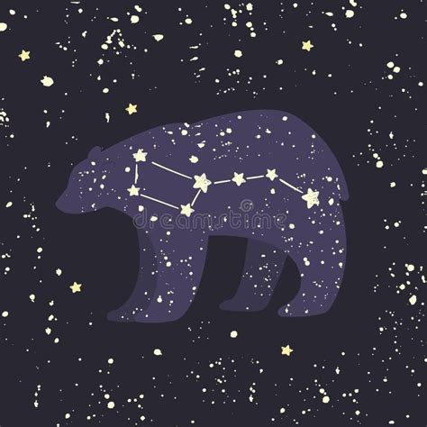 Ursa Major. Big Bear Constellation in the Night Starry Sky Stock ...