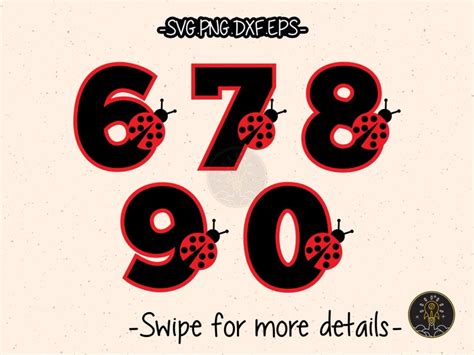 Ladybug Numbers Letters Font Alphabet Svg Vector Cricut Cut Etsy