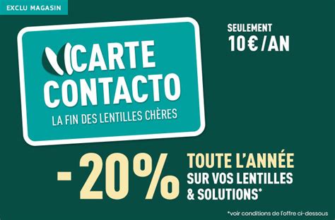 Carte De Fidélité Lentilles Vos Lentilles Moins Cher Générale Doptique