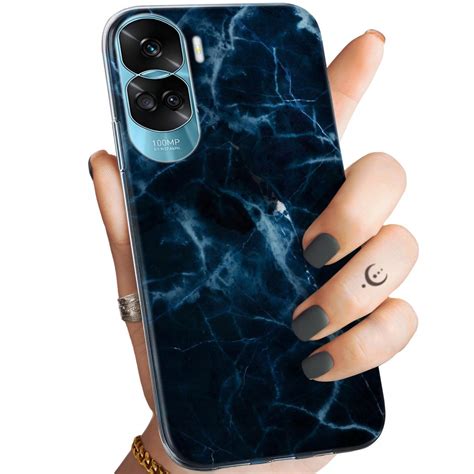 Etui Do Honor 90 Lite 5G Wzory Granatowe Obudowa Pokrowiec Case Honor