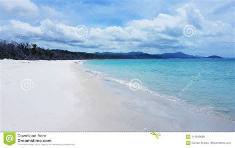 White Heaven Beach The Whitsunday Island In Australia Stock Photo