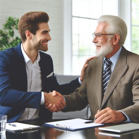 Premium Photo | Man is shaking hands in a modern office