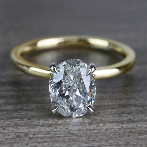 Outstanding Two Tone Oval Shape Carat Diamond Ring