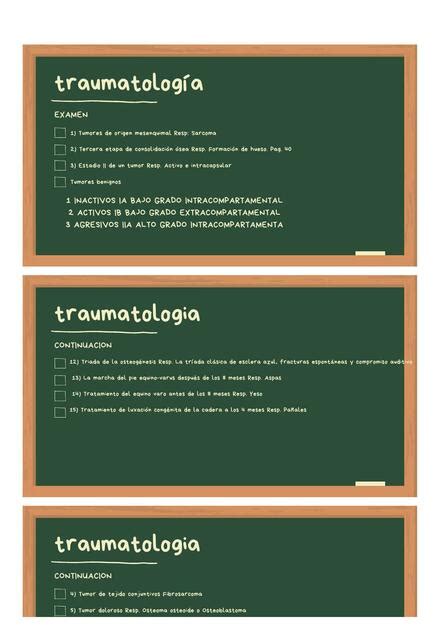 Traumatología Examen Dra xmed uDocz