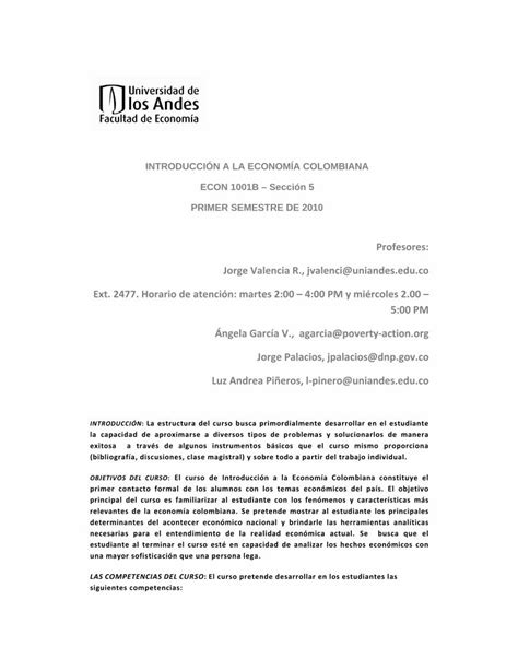 Pdf Introducci N A La Econom A Colombiana Econ Pdf Filelas